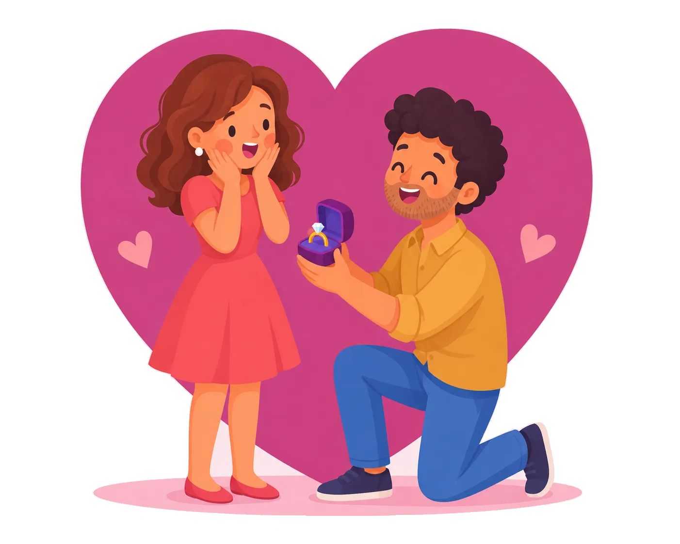 Pareja durante una propuesta de matrimonio